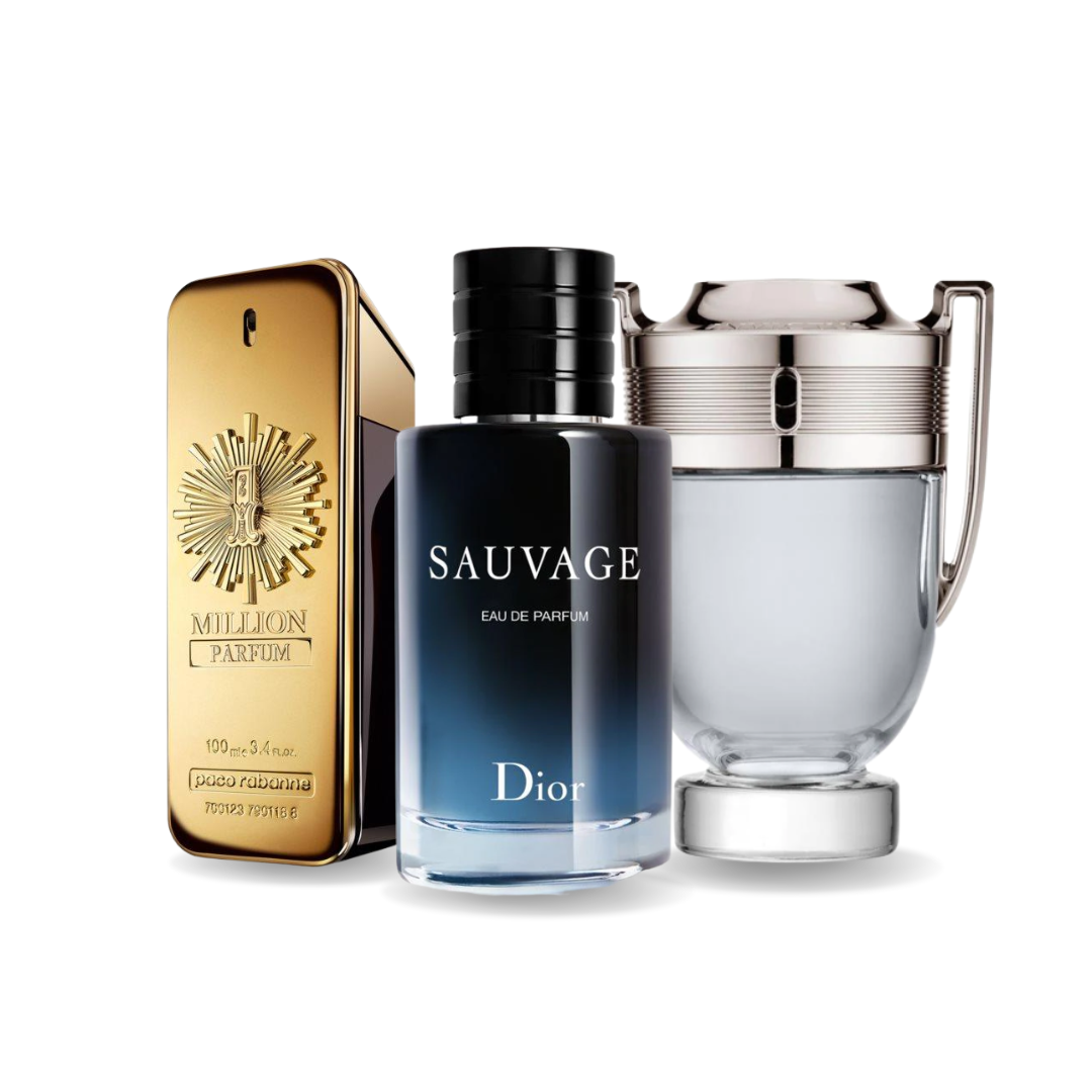3er-Parfum-Set – 1 Million Parfum von Paco Rabanne, Sauvage von Dior und Invictus von Paco Rabanne