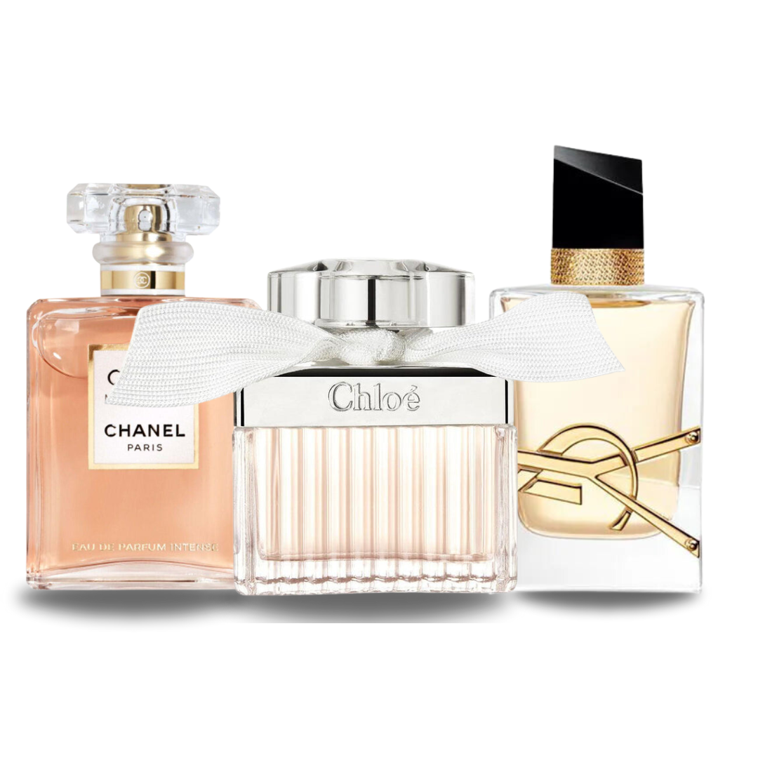 3er-Parfum-Set – Coco Mademoiselle von Chanel, Libre von Yves Saint Laurent und Chloé Signature